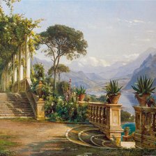 Схема вышивки «вилла в горах»