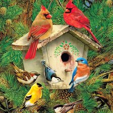 Схема вышивки «птички»