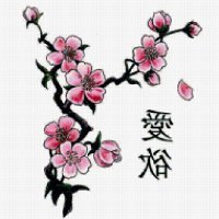 Схема вышивки «ветка сакуры»