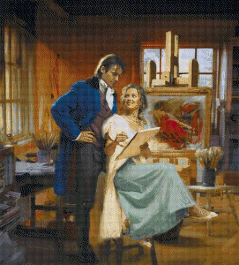 Художница - пара, романтика - предпросмотр