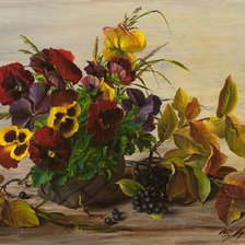 Схема вышивки «анютины глазки»