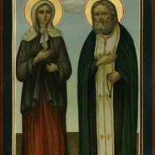 Схема вышивки «Ксения Петербургская и Серафим Саровский»