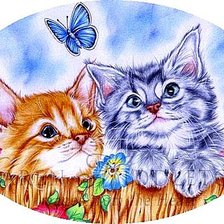 Схема вышивки «Котята»