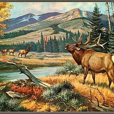 Схема вышивки «Осень в горах»