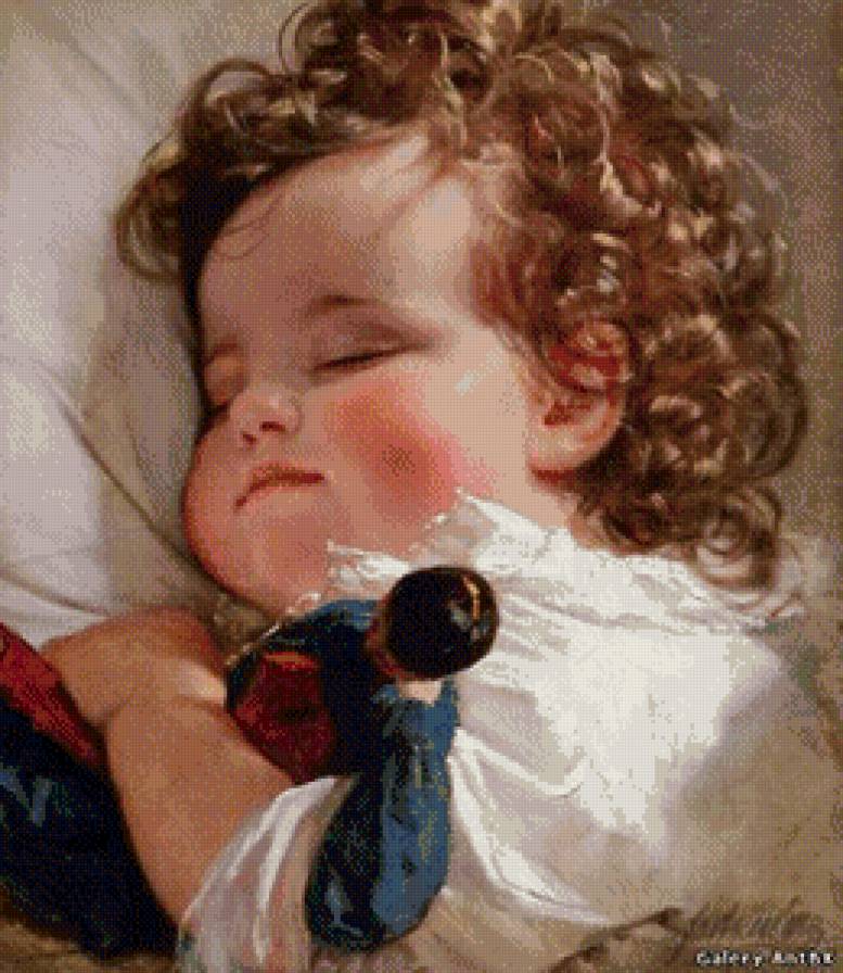 Спящий ангелочек - спящий ребенок, игрушка, кудряшки, ангелочек - предпросмотр