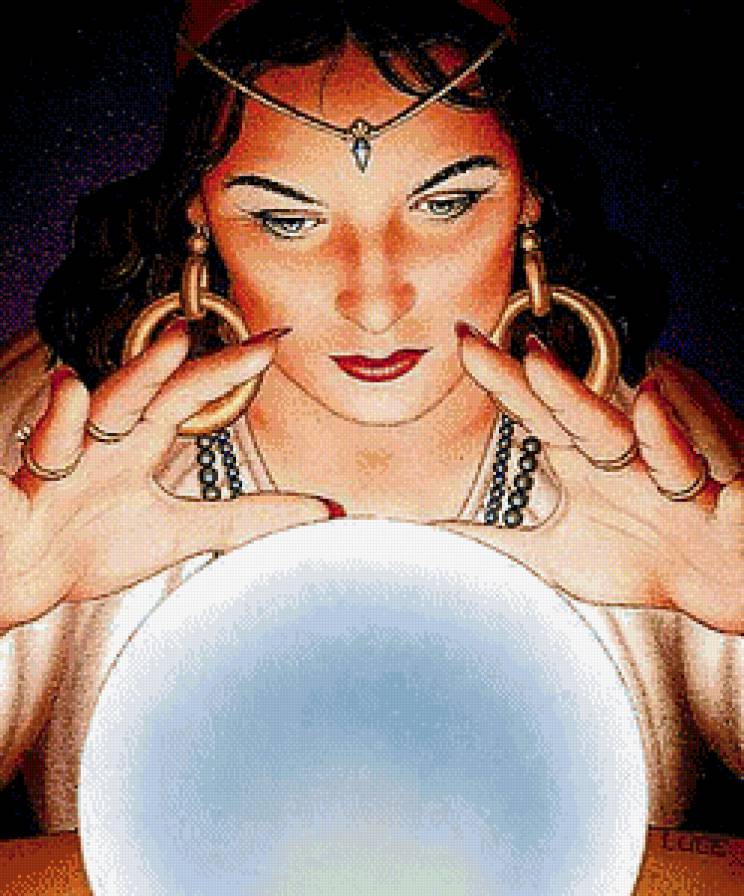 Магический шар - гадание, магия, шар, девушка, предсказание - предпросмотр