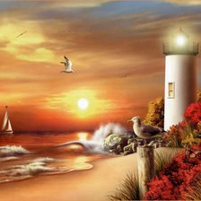 Схема вышивки «Маяк»