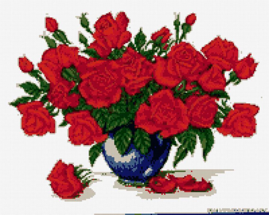 розы - ваза, букет, цветы - предпросмотр