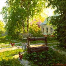 Схема вышивки «в деревне»