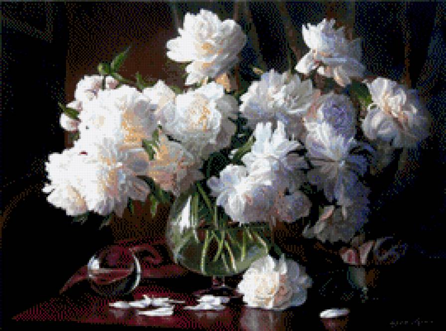 Zbigniew Kopania - wazon, kwiaty, peonie - предпросмотр