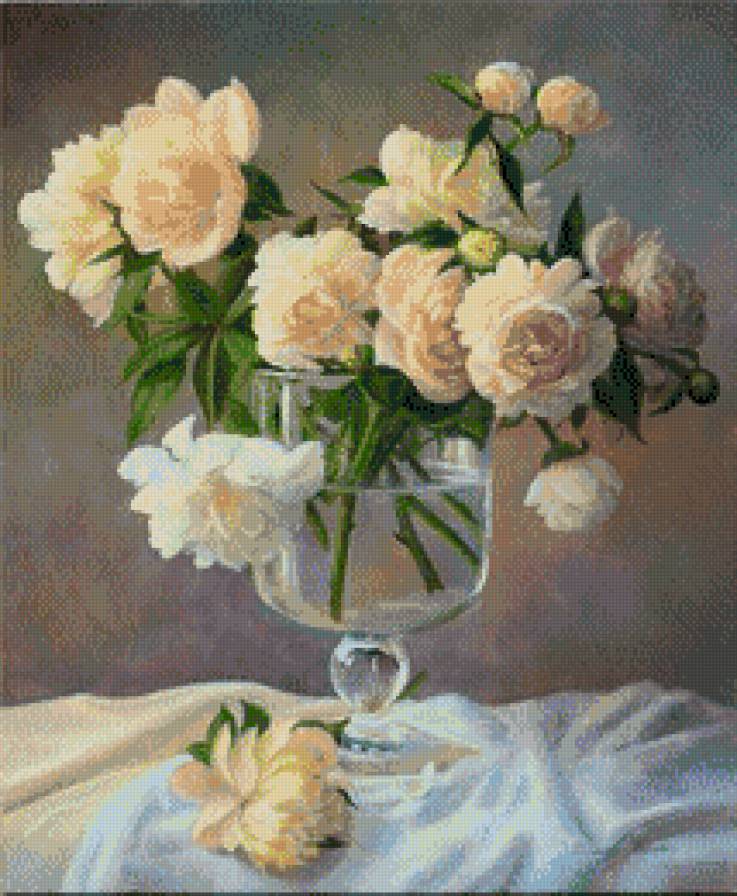 Zbigniew Kopania - wazon, kwiaty, peonie - предпросмотр