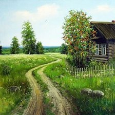 Схема вышивки «домик на окраине»