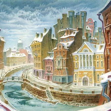 Схема вышивки «канал зимой»