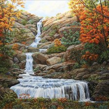 Схема вышивки «осенний пейзаж»