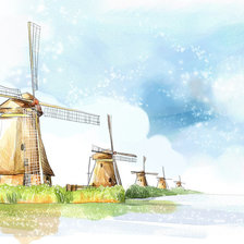 Схема вышивки «Мельницы»