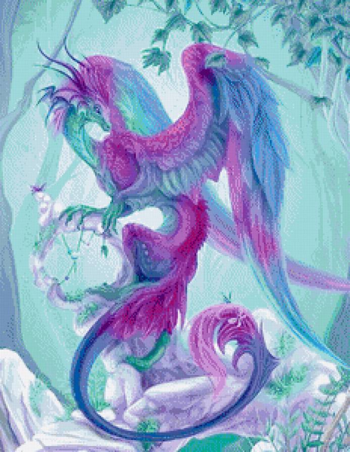 сиреневый дракон - фентези, дракон - предпросмотр