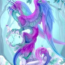 Схема вышивки «сиреневый дракон»