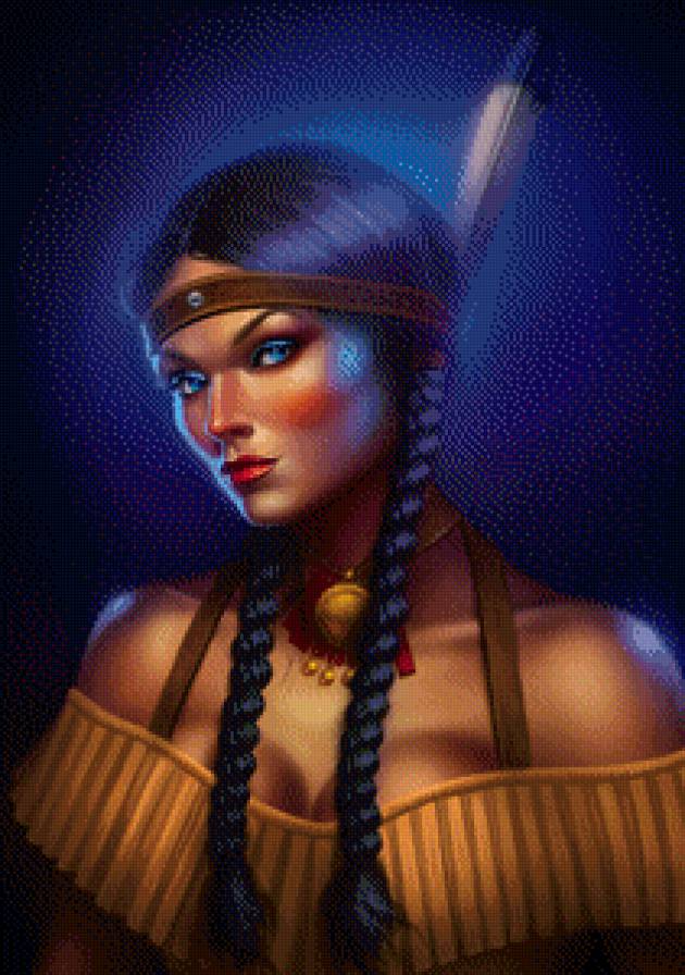 Индейская девушка - красавица, девушка, индейцы - предпросмотр