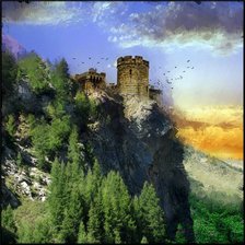 Схема вышивки «замок на скале»