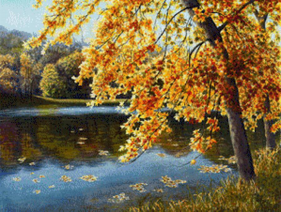 Дерево у пруда - предпросмотр