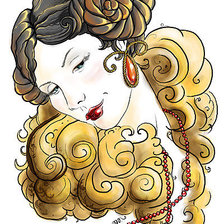 Схема вышивки «Дама»