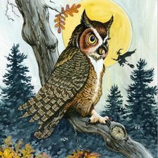 Схема вышивки «сова»