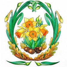 Схема вышивки «нарциссы»