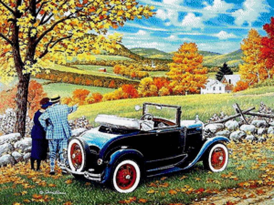 Экскурс в осень - природа, пейзаж, авто, двое, осень - предпросмотр