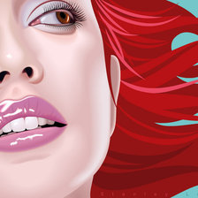 Схема вышивки «Девушка с красными волосами»