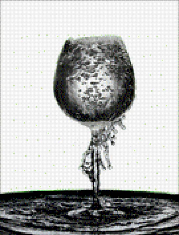 бокал с водой - белый, бокал, черный, вода - предпросмотр