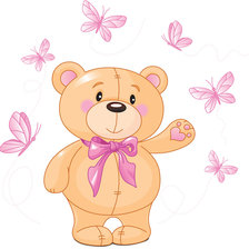 Схема вышивки «Мишка с бабочками»