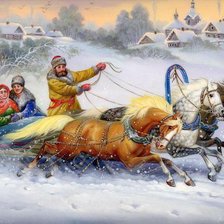 Схема вышивки «русская тройка»