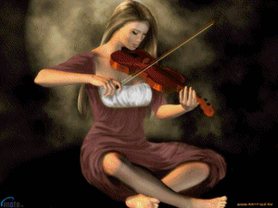 Скрипачка - скрипка, девушка - предпросмотр