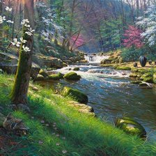 Схема вышивки «Лесная речка»