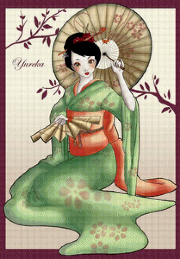 Гейша - япония, девушка, красавица, азия, восток - предпросмотр