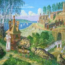 Схема вышивки «Святилище на берегу реки РА»