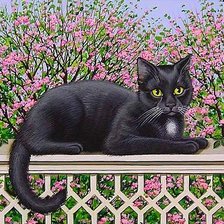 Схема вышивки «Весенний кот»