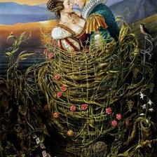 Схема вышивки «джокер и дама»