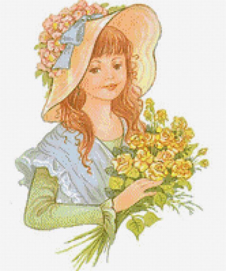 очарование юности - букет, лето, девочка - предпросмотр