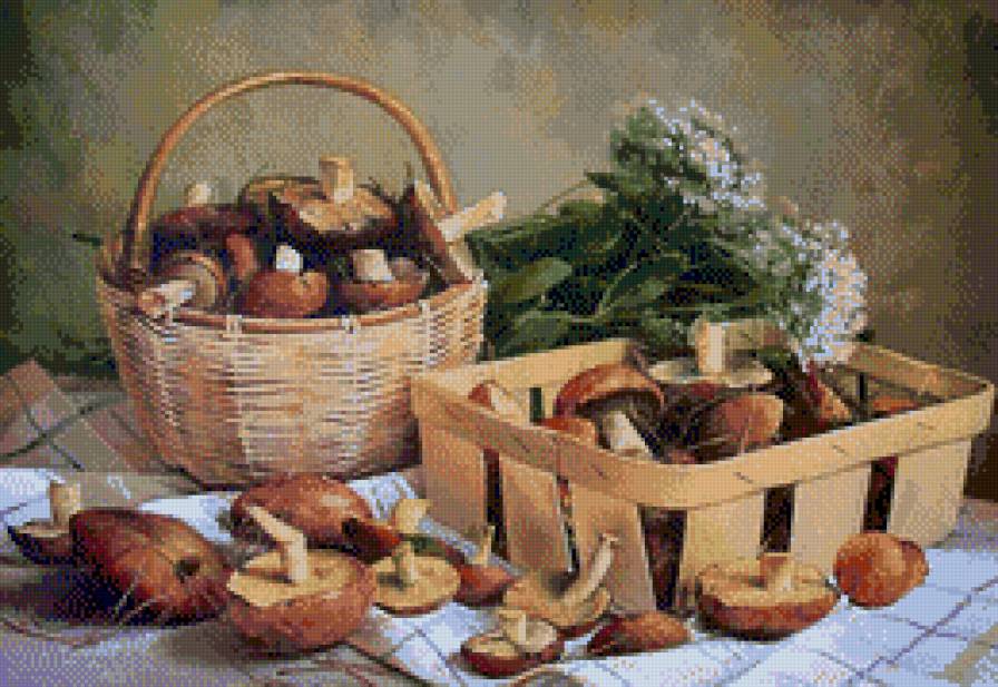 Лесной урожай - грибы, натюрморт - предпросмотр