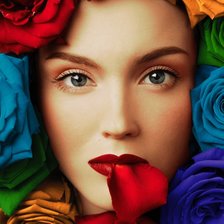 Схема вышивки «девушка и розы»