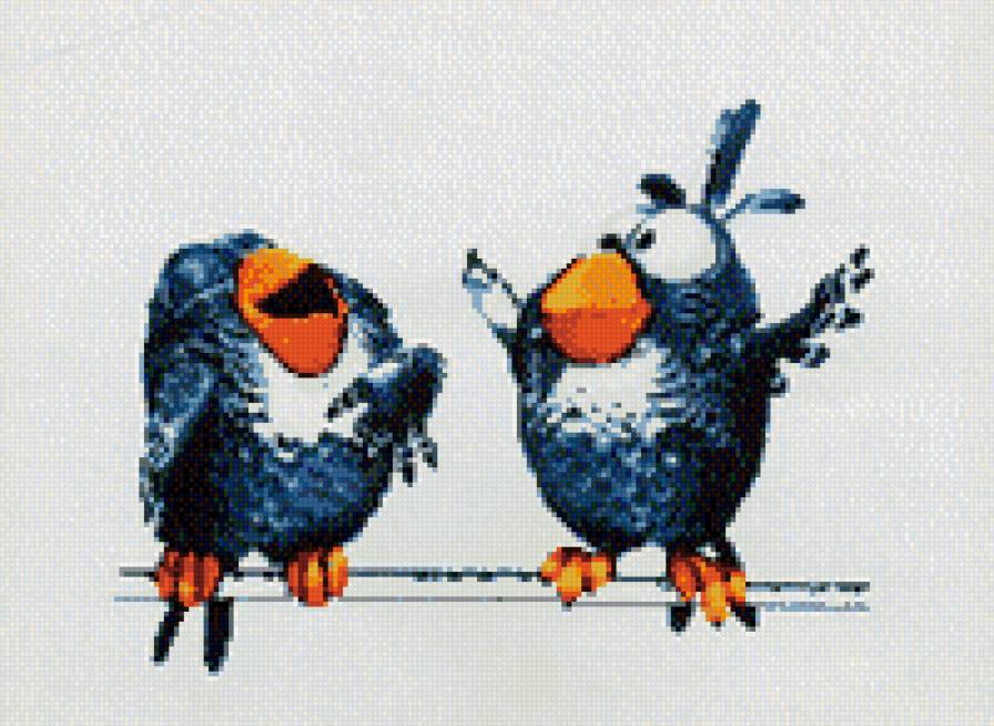 парочка 3 - юмор, птицы. - предпросмотр