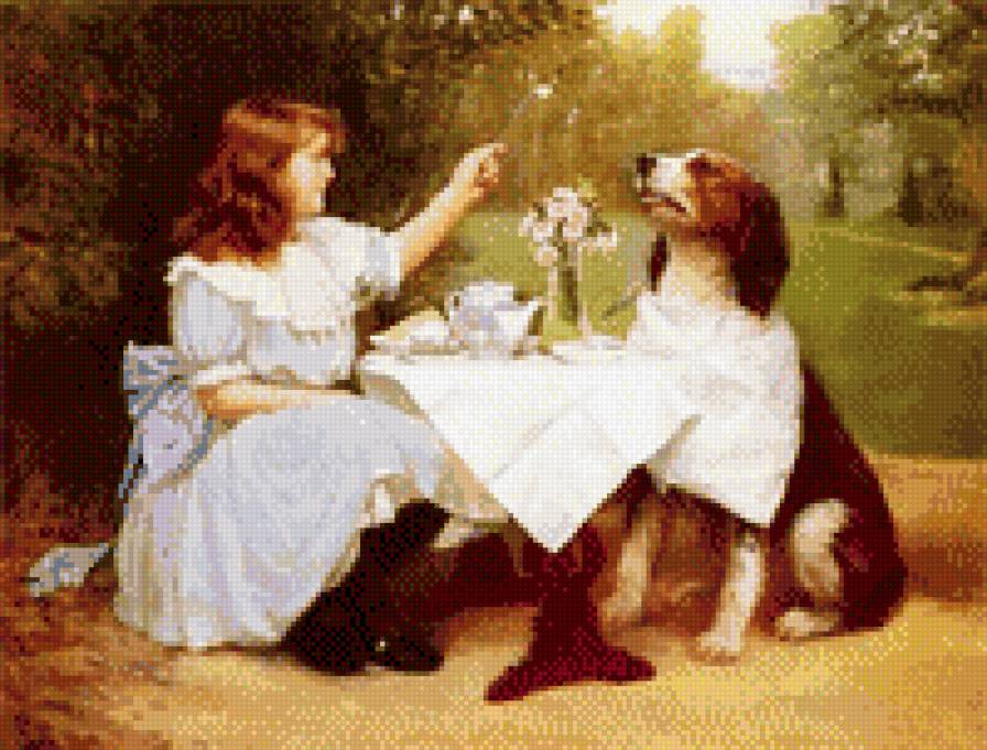 девочка с собакой - предпросмотр