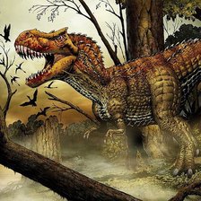 Схема вышивки «Динозавр Тирекс»