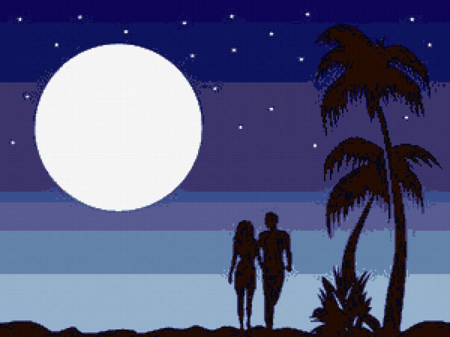 любовь при луне - пара, луна, любовь - предпросмотр