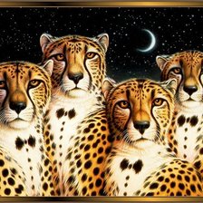 Схема вышивки «портрет гепардов 2»