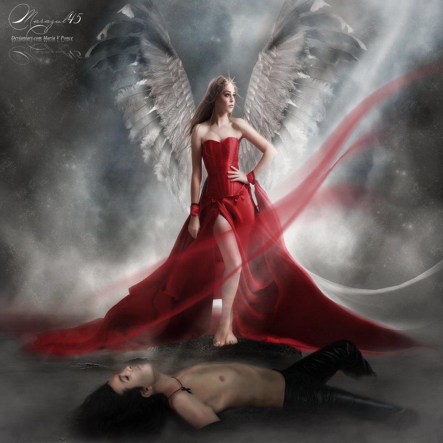 Прекрасный ангел - парень, девушка, ангел, фентези - оригинал