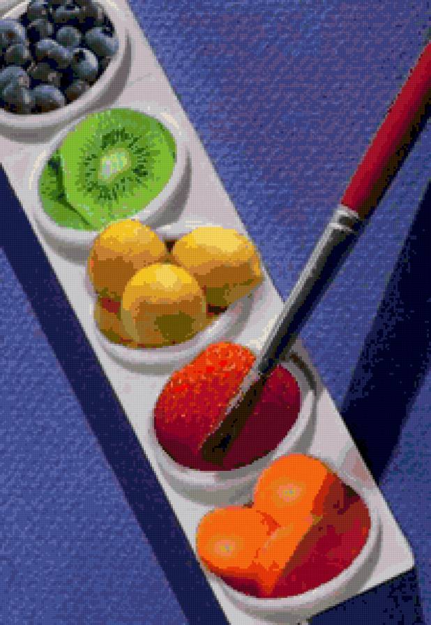 краски лета - фрукты, краски - предпросмотр