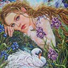 Схема вышивки «Девушка»