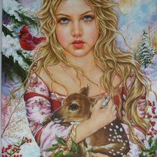 Схема вышивки «Девушка»